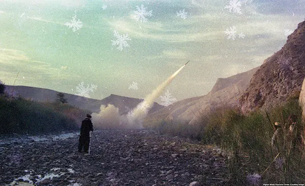 Um míssil de fabricação soviética disparado pelos mujahedin. A maioria das armas financiadas pela CIA e fornecidas aos militantes islâmicos foram fabricadas na URSS.